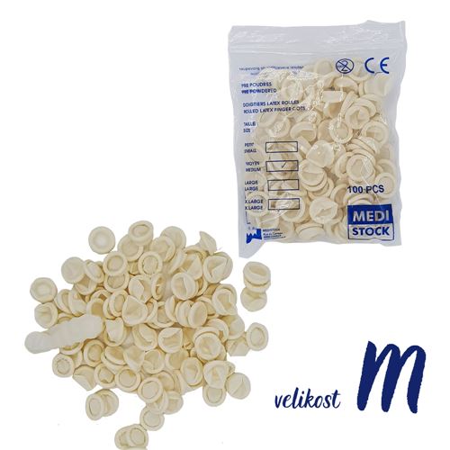 Latexové náprstníky nesterilné vel. 3 (M) 100ks