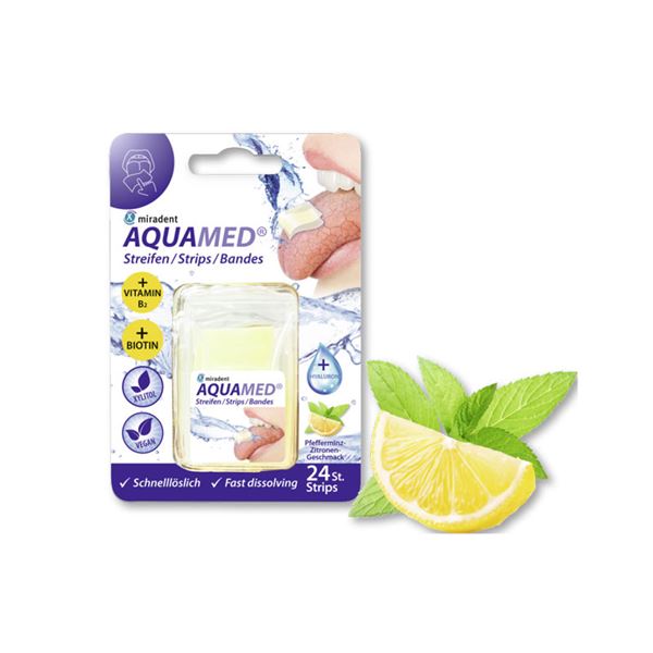 Miradent AquaMed pásky citrón/mäta 24 ks