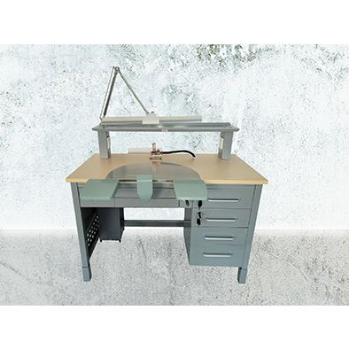 Laboratórny stôl kovový - drevo/zv.šedá/biela