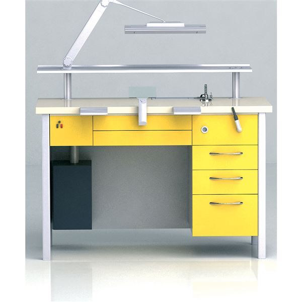 Laboratórny stôl kovový - kov/zv.šedá/modrý