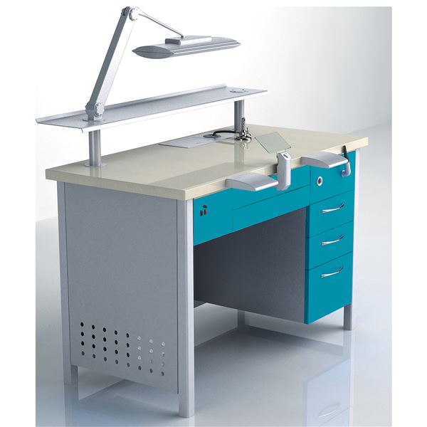 Laboratórny stôl kovový - kov/zv.šedá/modrý