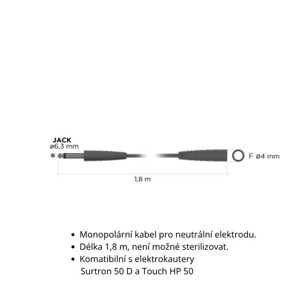 Elektrokauter Surtron 50D - len kabel pre neutrálnu elektrodu