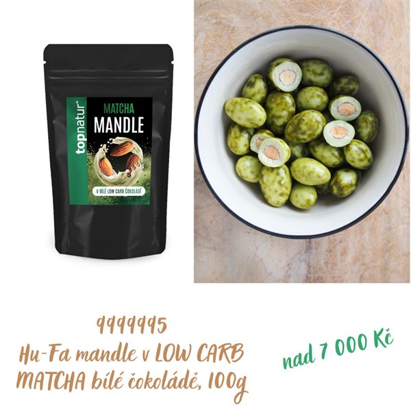 Hu-Fa reklamný predmet mandle v LOW CARB MATCHA v biel.čokoláde 100g (7)